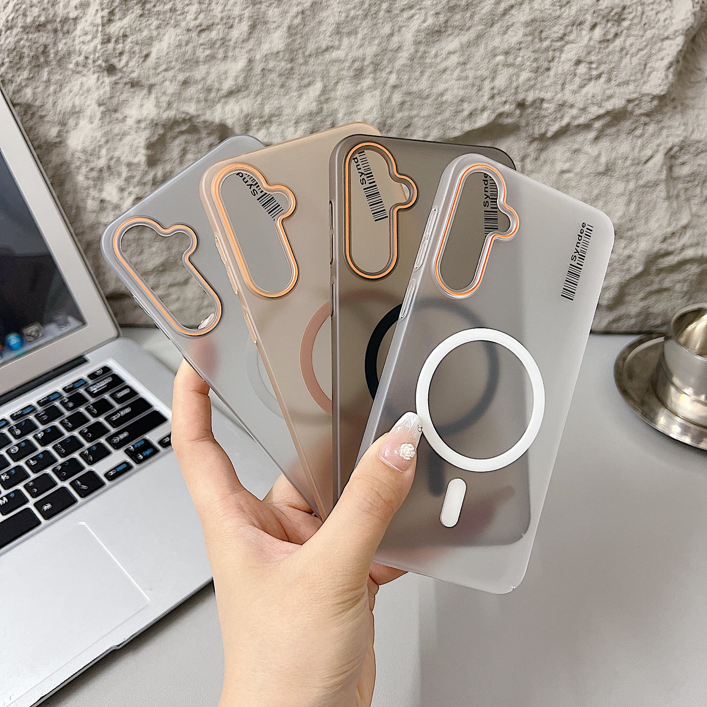 Samsung A14 5G Premium Magnetic Frosted Ultra Slim Back Case - Desert Gold