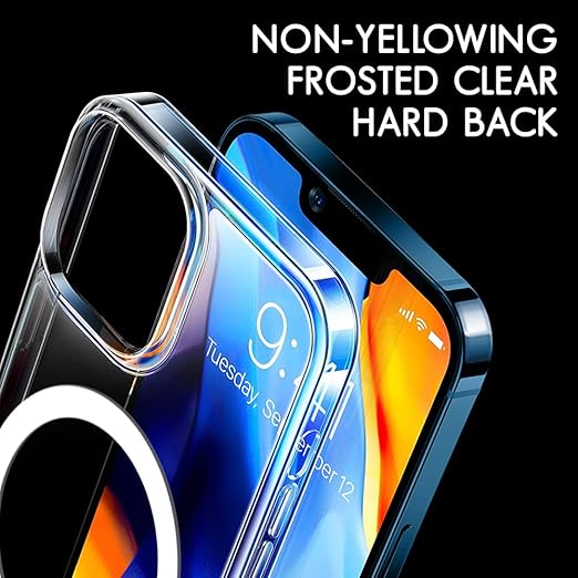 Apple iPhone 12 Anti Yellow Clear Magsafe Back Case Cover - White