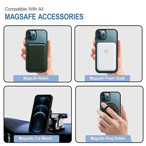 Apple iPhone 12 Pro Max Anti Yellow Clear Magsafe Back Case Cover - Black