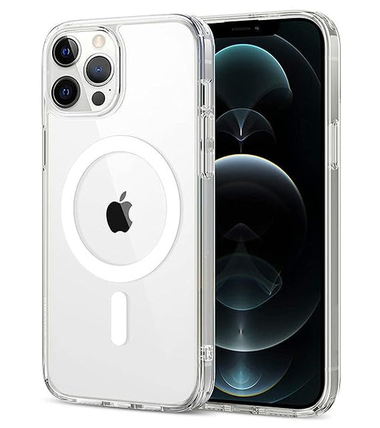 Apple iPhone 12 Pro Max Anti Yellow Clear Magsafe Back Case Cover - White