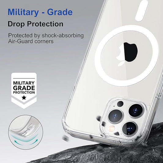 Apple iPhone 12 Pro Anti Yellow Clear Magsafe Back Case Cover - White