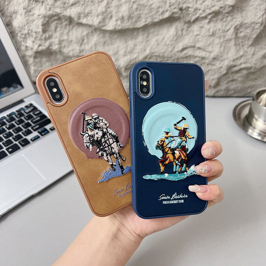 Apple iPhone X/Xs Premium US POLO Assn. Embroidery Leather case with Magsafe - Jockey 2