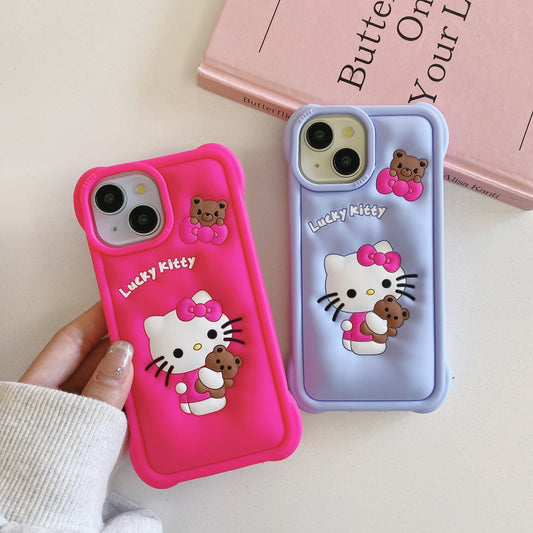 Apple iPhone Hello Kitty Soft Silicon Case (Pattern 3)