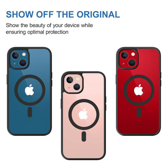 Apple iPhone 13 Anti Yellow Clear Magsafe Back Case Cover - Black