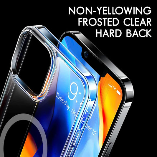 Apple iPhone 13 Anti Yellow Clear Magsafe Back Case Cover - White