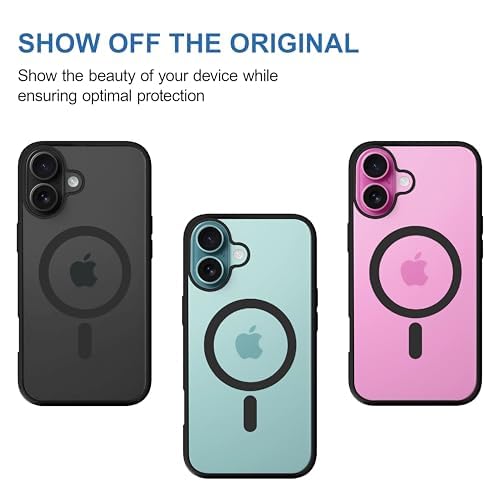 Apple iPhone 16 Anti Yellow Clear Magsafe Back Case Cover - Black