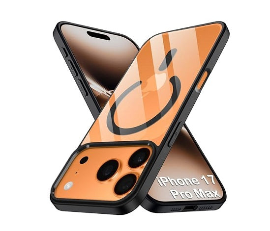 Apple iPhone 17 Pro Max Anti Yellow Clear Magsafe Back Case Cover - Black