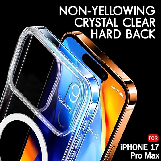 Apple iPhone 17 Pro Max Anti Yellow Clear Magsafe Back Case Cover - White