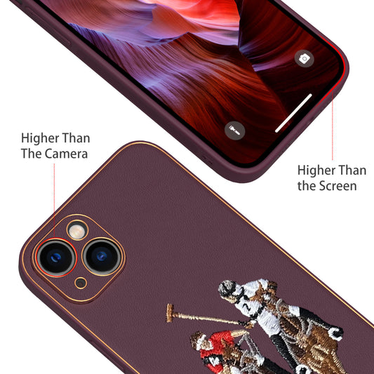 Apple iPhone 14 Plus Premium Embroidery Leather case - Pattern 4