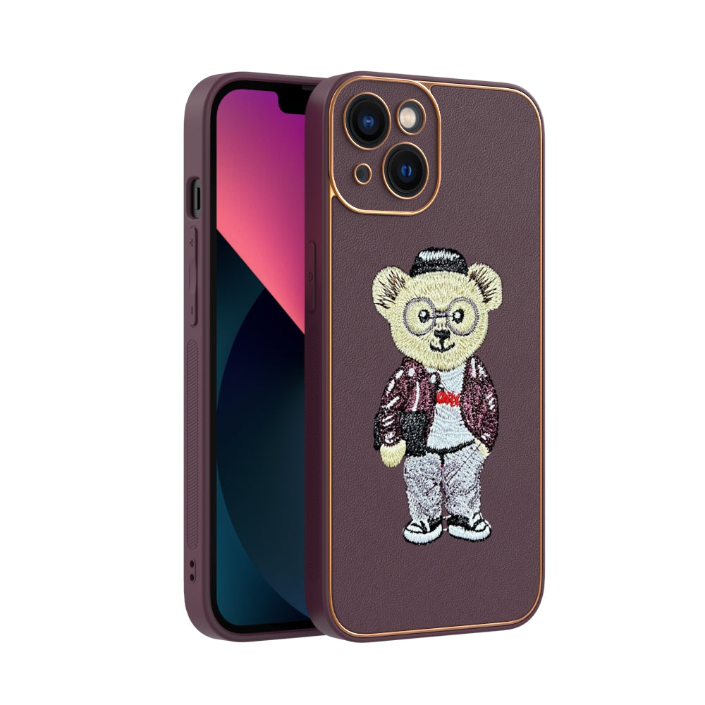 Apple iPhone 13 Premium Embroidery Leather case - Pattern 12