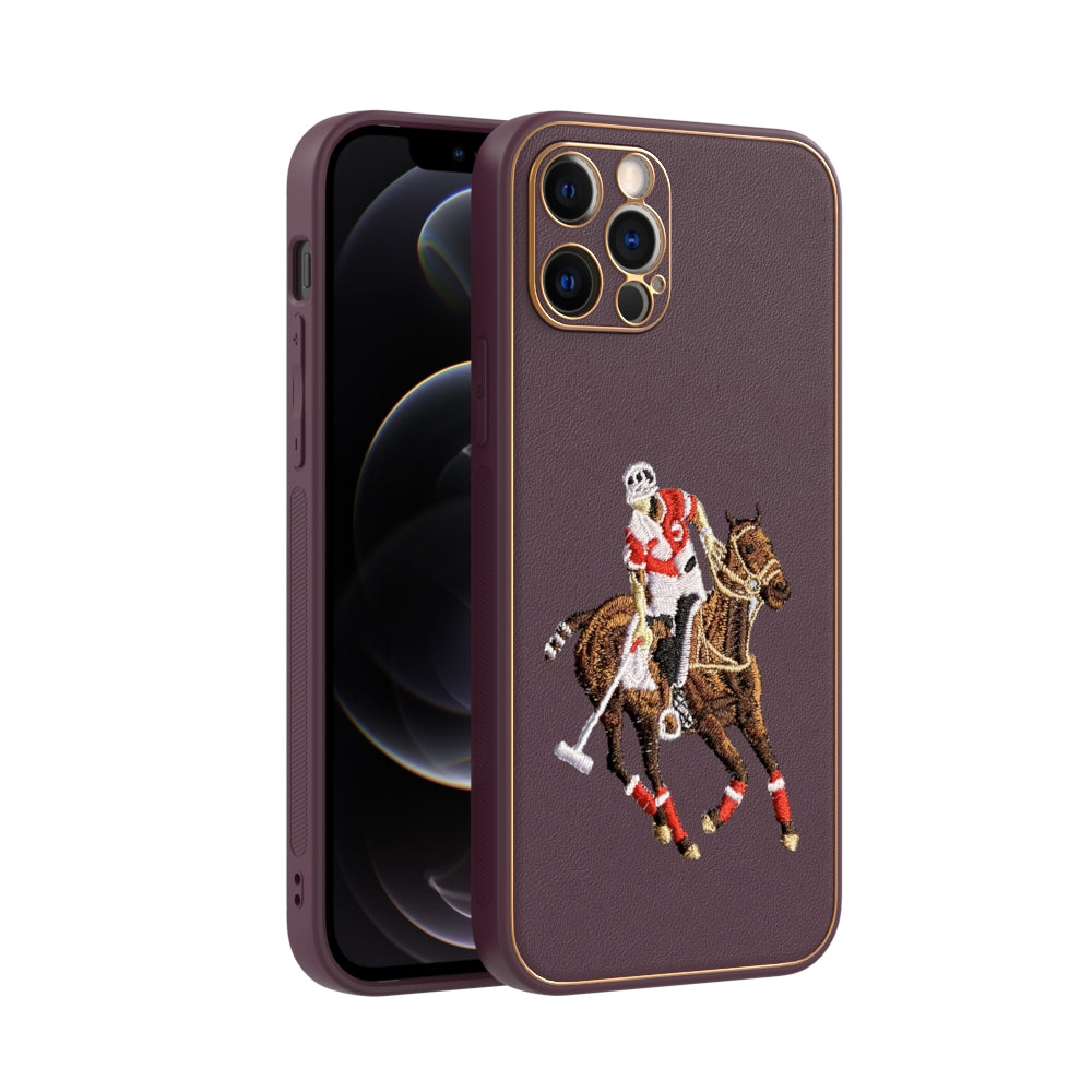 Apple iPhone 12 Pro Premium Embroidery Leather case - Pattern 12