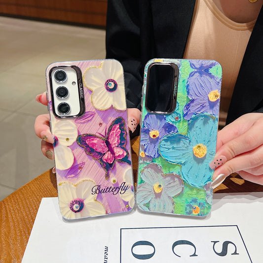 Samsung A55 5G 3D Hot Trending Rhinestone Flowers case - Pattern 4