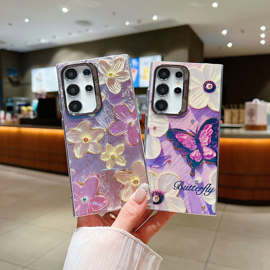 Samsung S22 Ultra 5G 3D Hot Trending Rhinestone Flowers case - Pattern 1