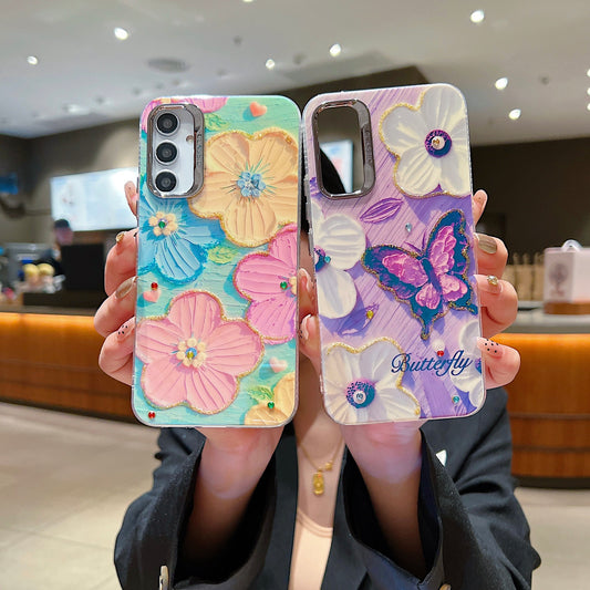 Samsung A34 5G 3D Hot Trending Rhinestone Flowers case - Pattern 2