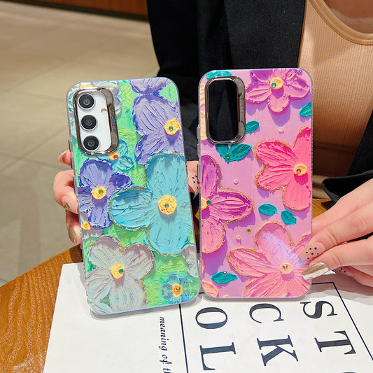 Samsung A34 5G 3D Hot Trending Rhinestone Flowers case - Pattern 3