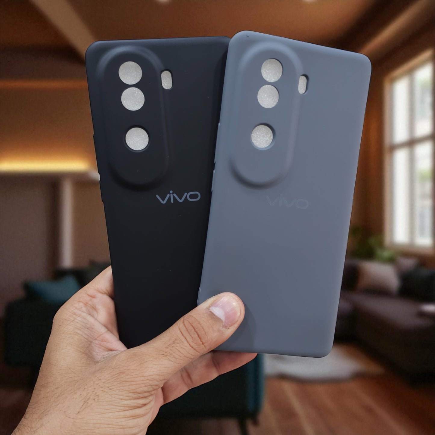 (Pack of 2) Silicone Case Cover for Vivo V40e / iQOO Z9s 5G - Combo 5