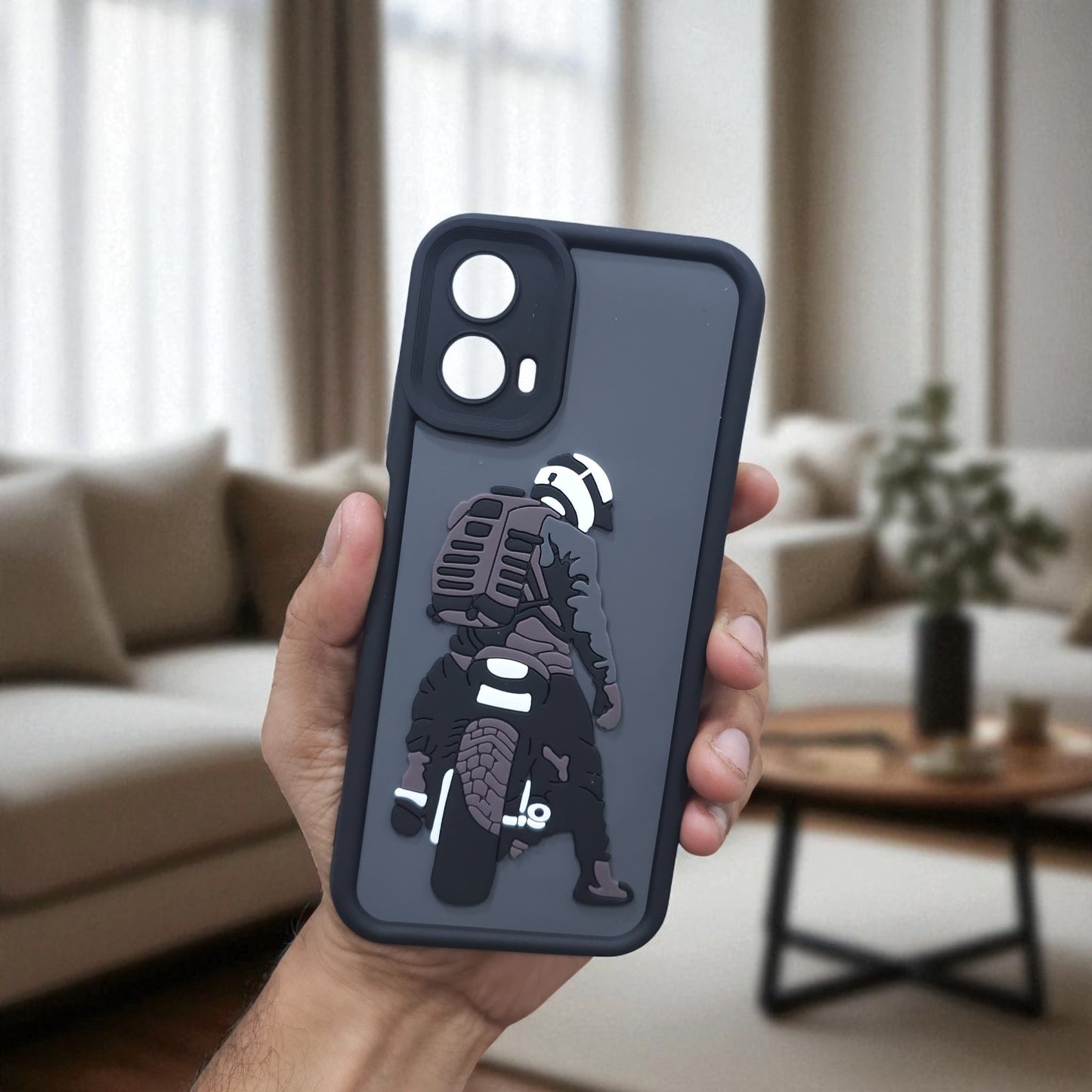 Motorola Moto G45 5G Moto Rider Soft Silicone Cute 3D Cartoon Back Cover Case - Moto Rider