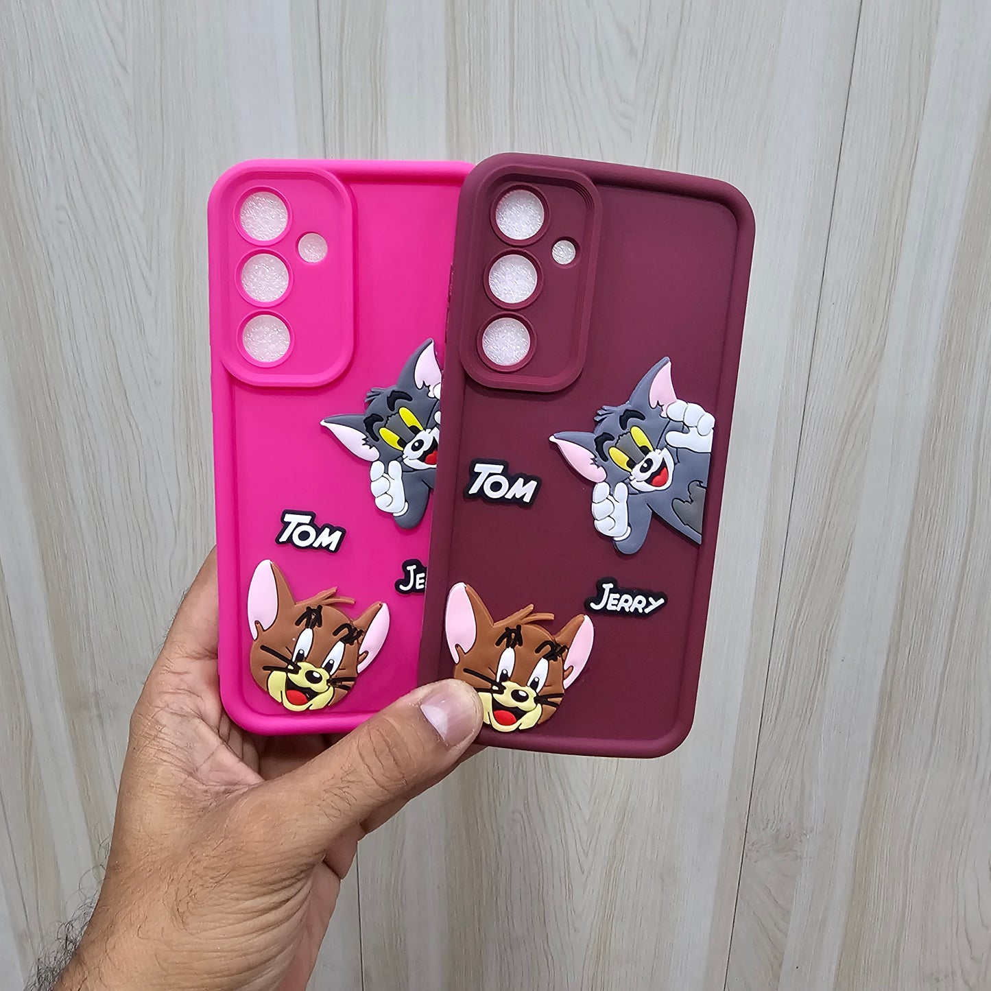 (Pack of 2)Samsung A35 5G Soft Silicone tom & jerry Back Cover Case - Combo 1