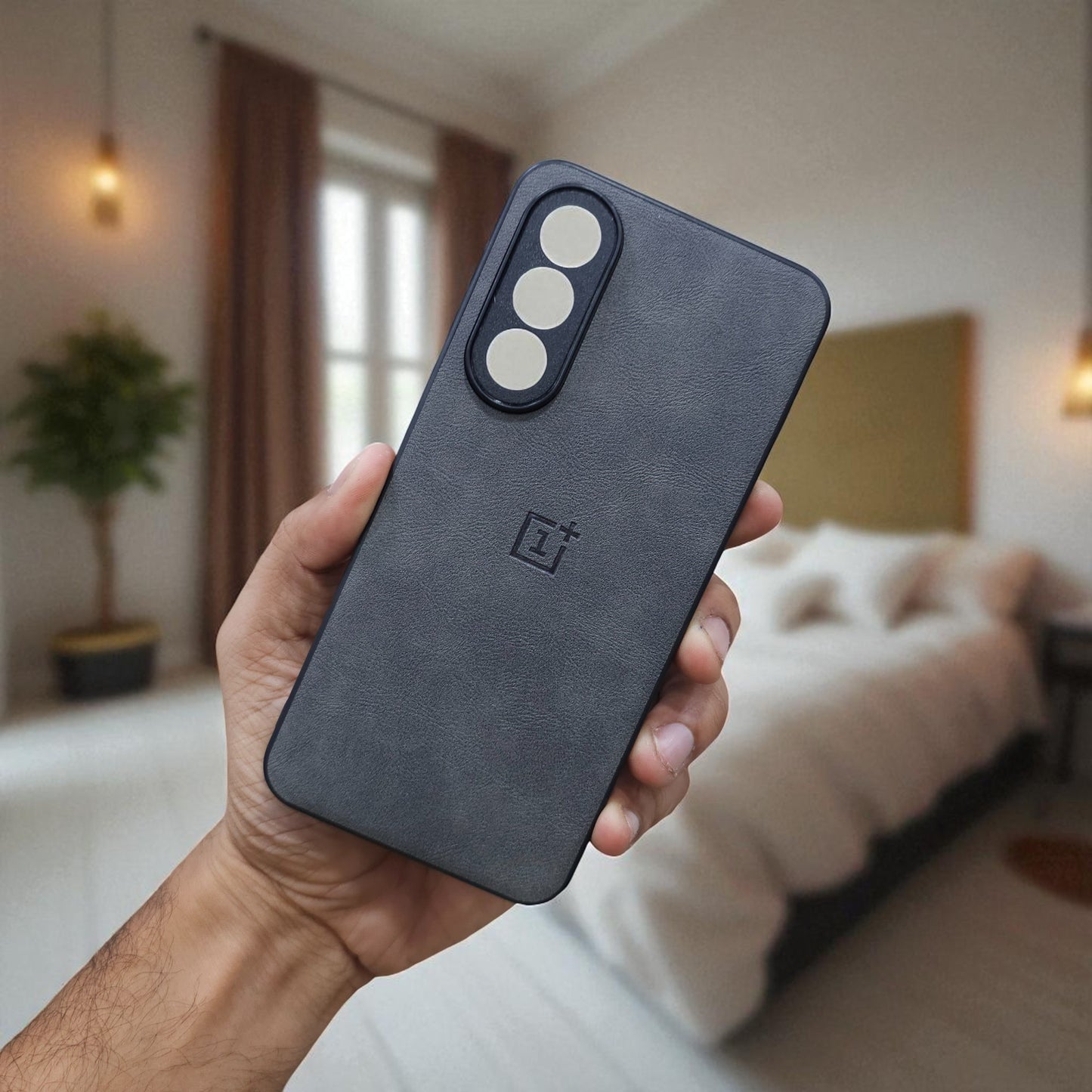 OnePlus Nord 5 5g Premium Leather Back Case Cover - Grey