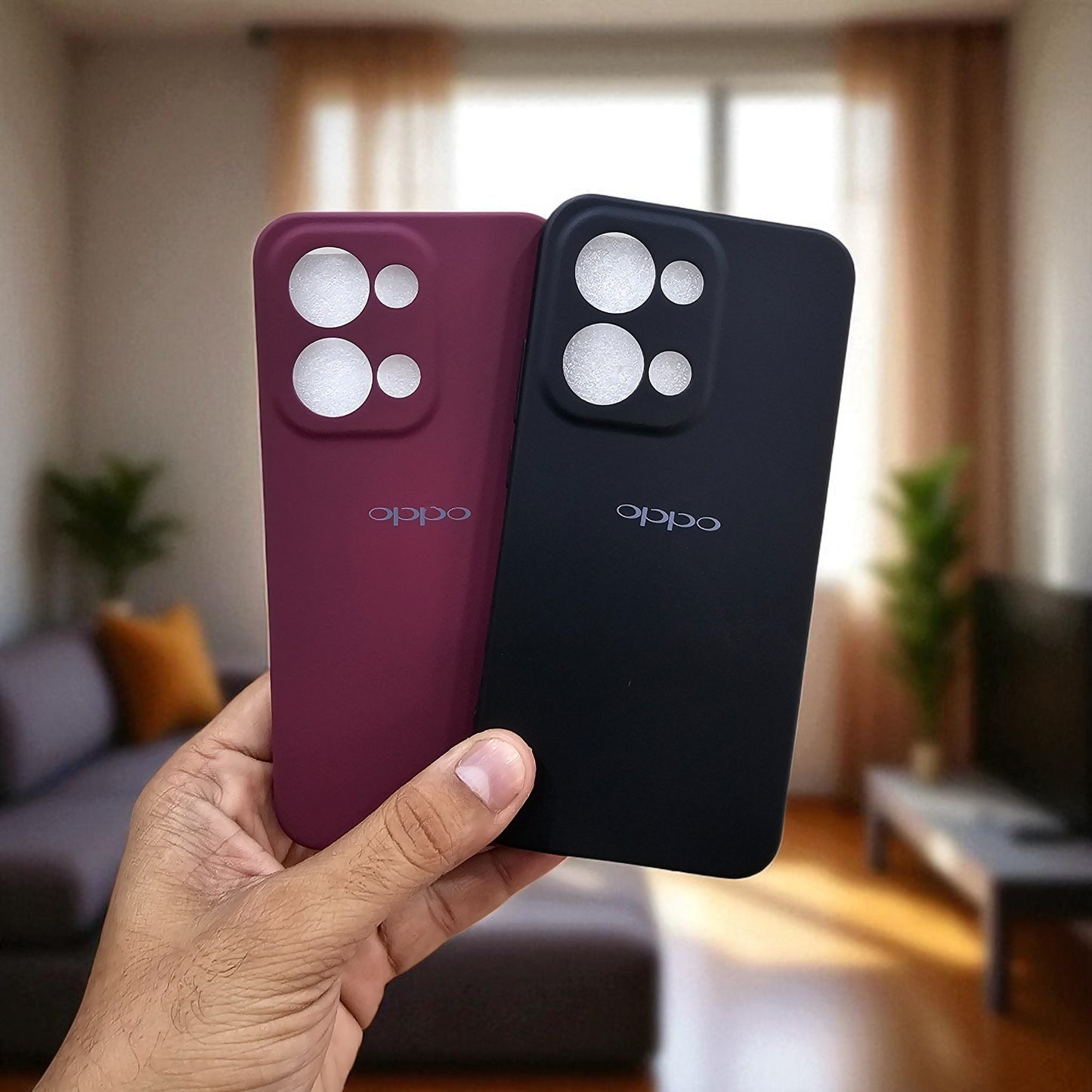 (Pack of 2) Silicone Case Cover for Oppo Reno 13 5G - Combo 1