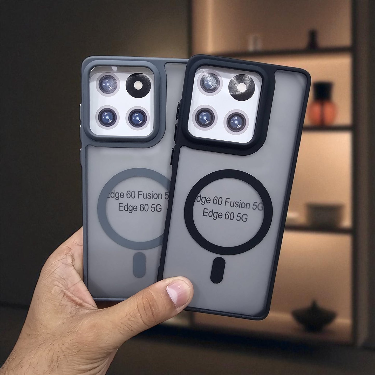 (Pack of 2) Magsafe Printed Metal Buttons Back Case Cover For Motorola Moto Edge 60 Fusion - Combo 2