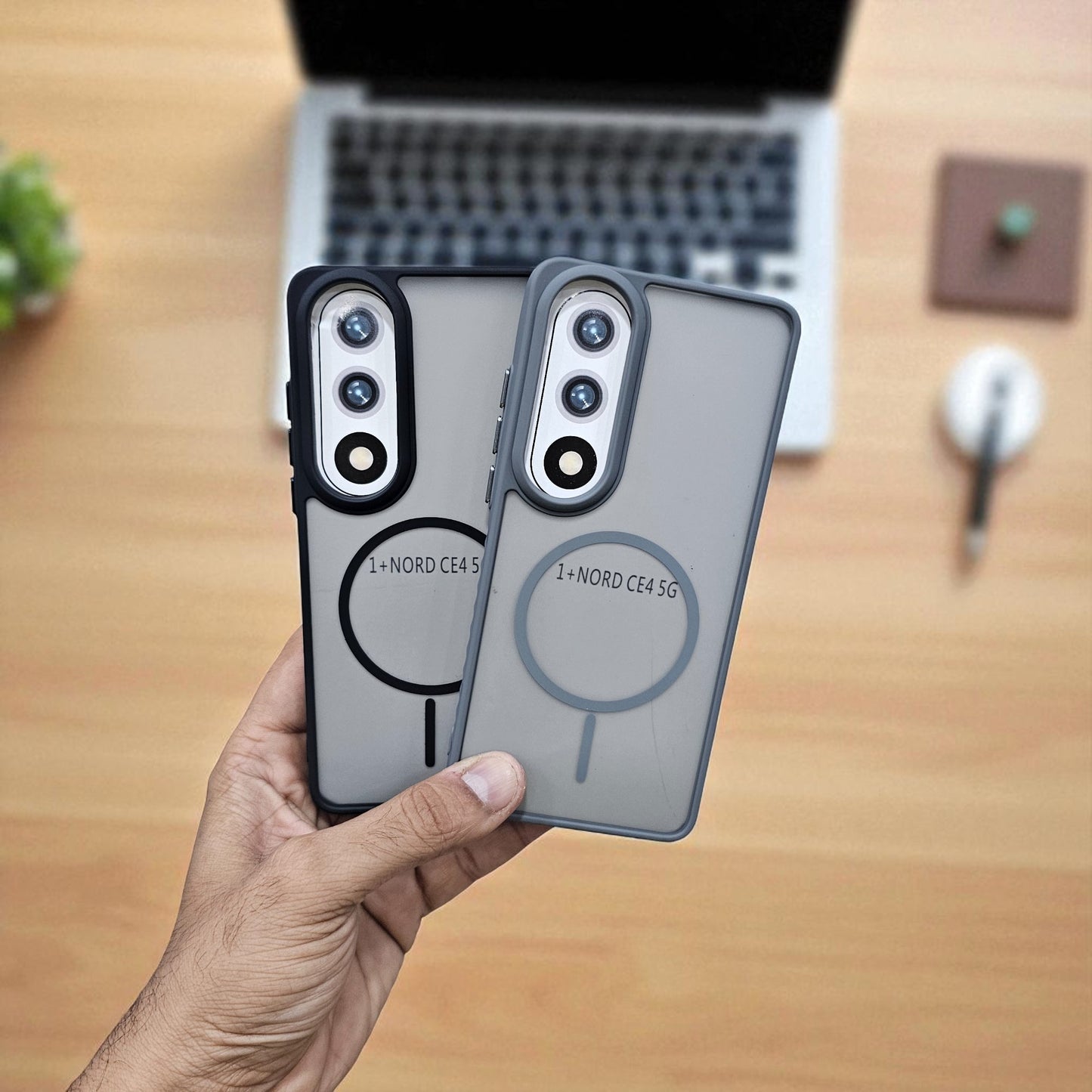 (Pack of 2) OnePlus Nord CE 4 5g Magsafe Printed Metal Buttons Back Case Cover - Combo 1