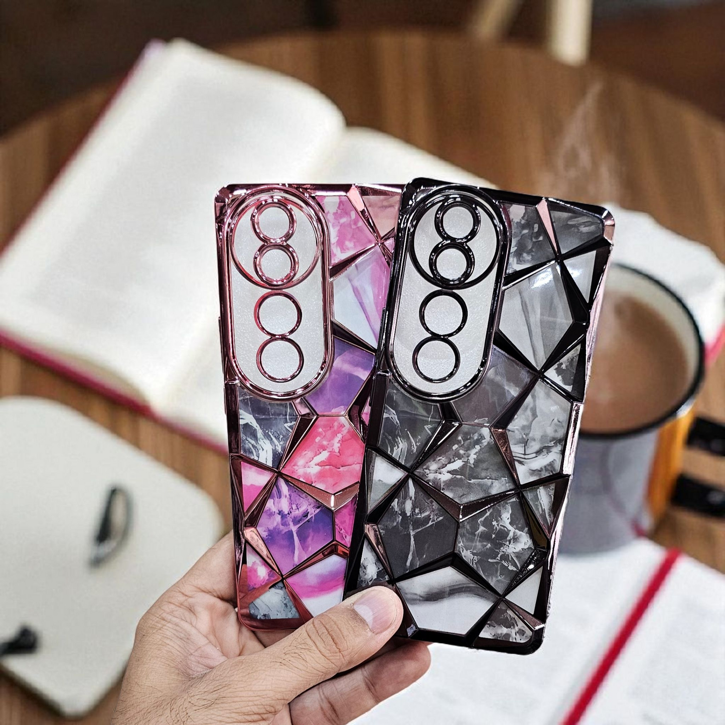 (Pack of 2) Vivo V40 / V40 Pro 5g Gradient Glitter Daimond Back Case Cover - Combo 2