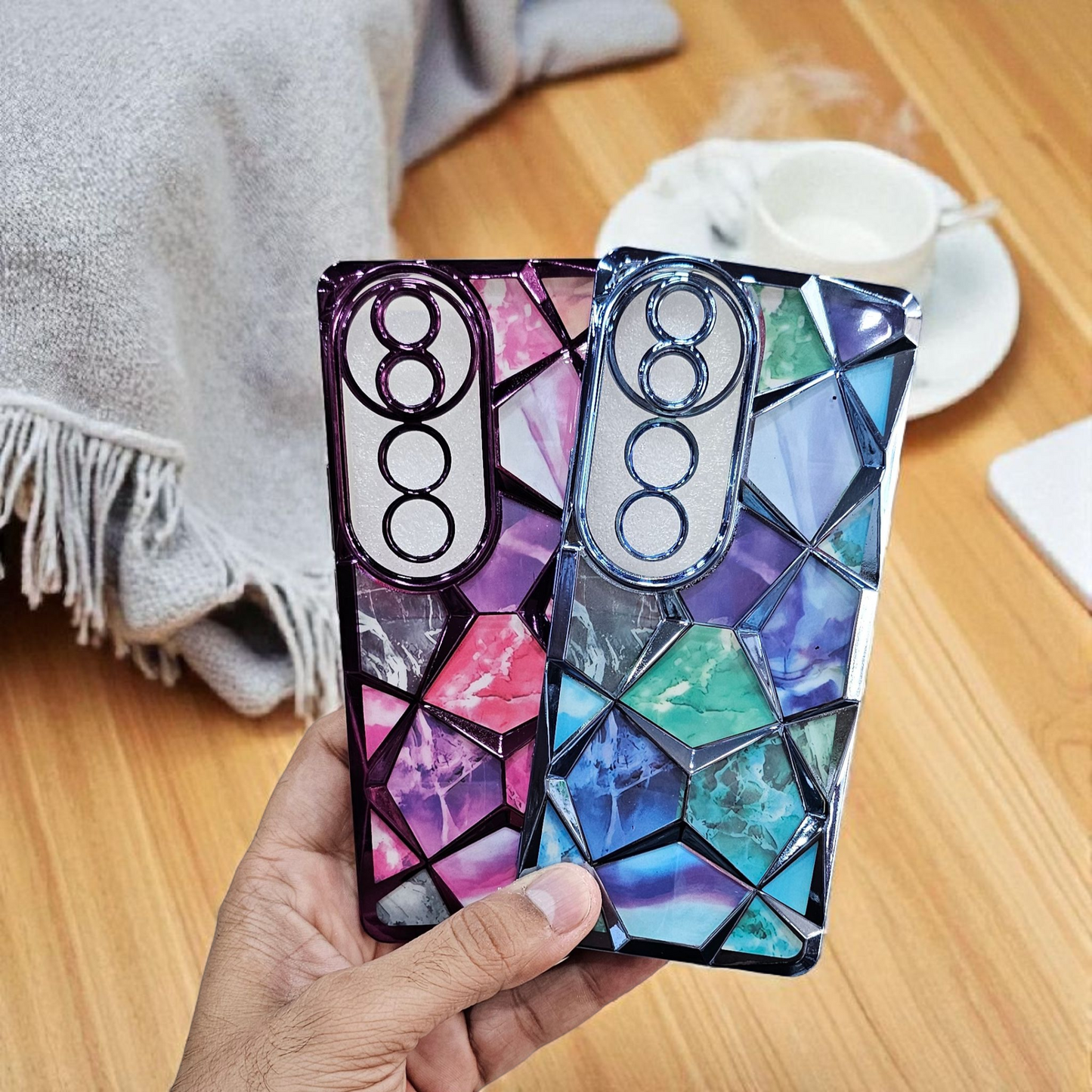 (Pack of 2) Vivo V40 / V40 Pro 5g Gradient Glitter Daimond Back Case Cover - Combo 1