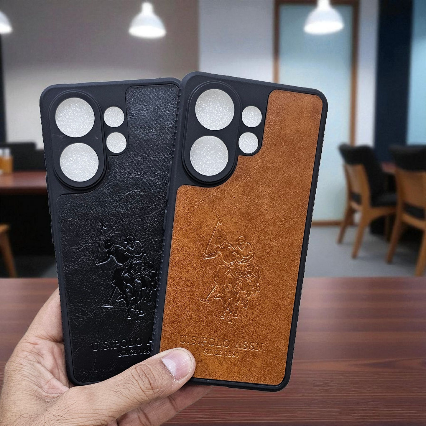 (Pack of 2)Vivo V60/V60e/T4 Pro 5g Polo Leather Finish Soft Back Case Cover - Combo 1