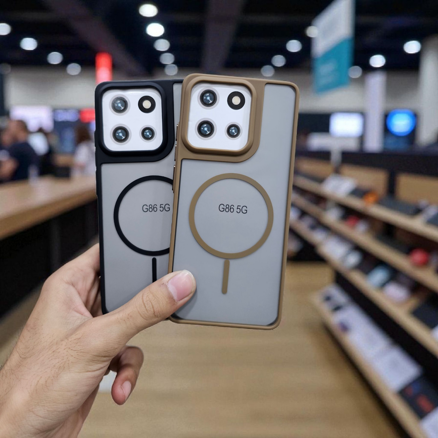 (Pack of 2) Motorola Moto G86 Power 5g Magsafe Printed Metal Buttons Back Case Cover - Combo 2