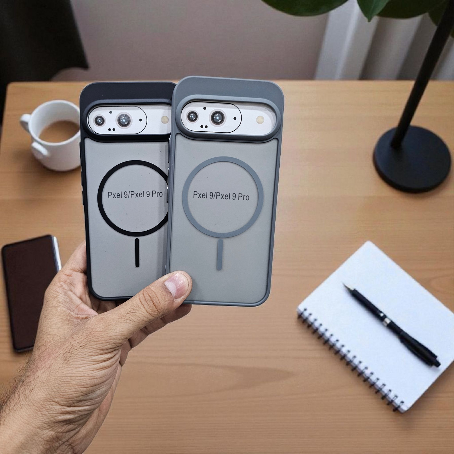 (Pack of 2) Google Pixel 9/9 Pro Magsafe Printed Metal Buttons Back Case Cover - Combo 1