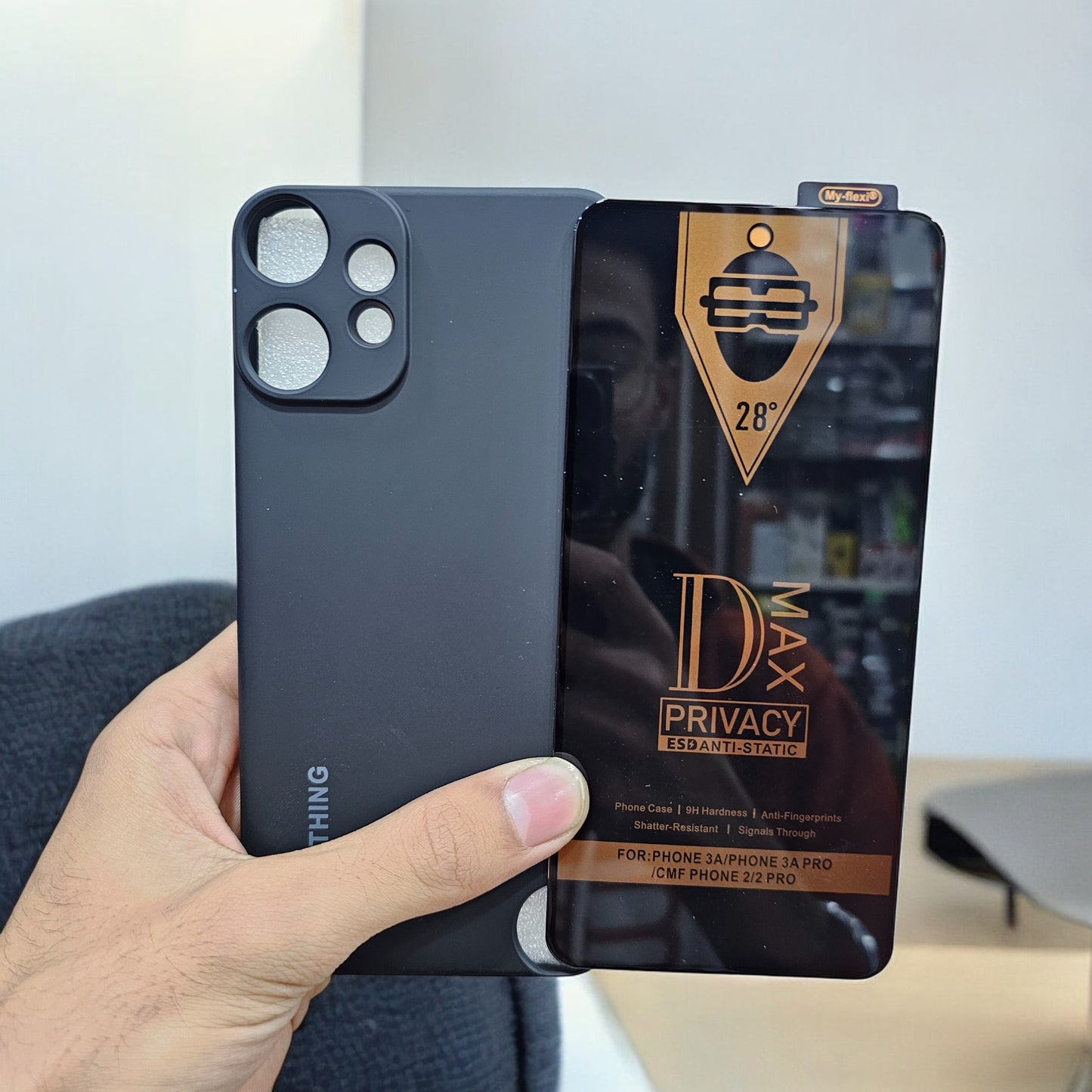 (combo pack)Nothing Cmf Phone 2 Pro Soft Silicone Case + Privacy Tempered Glass - Black