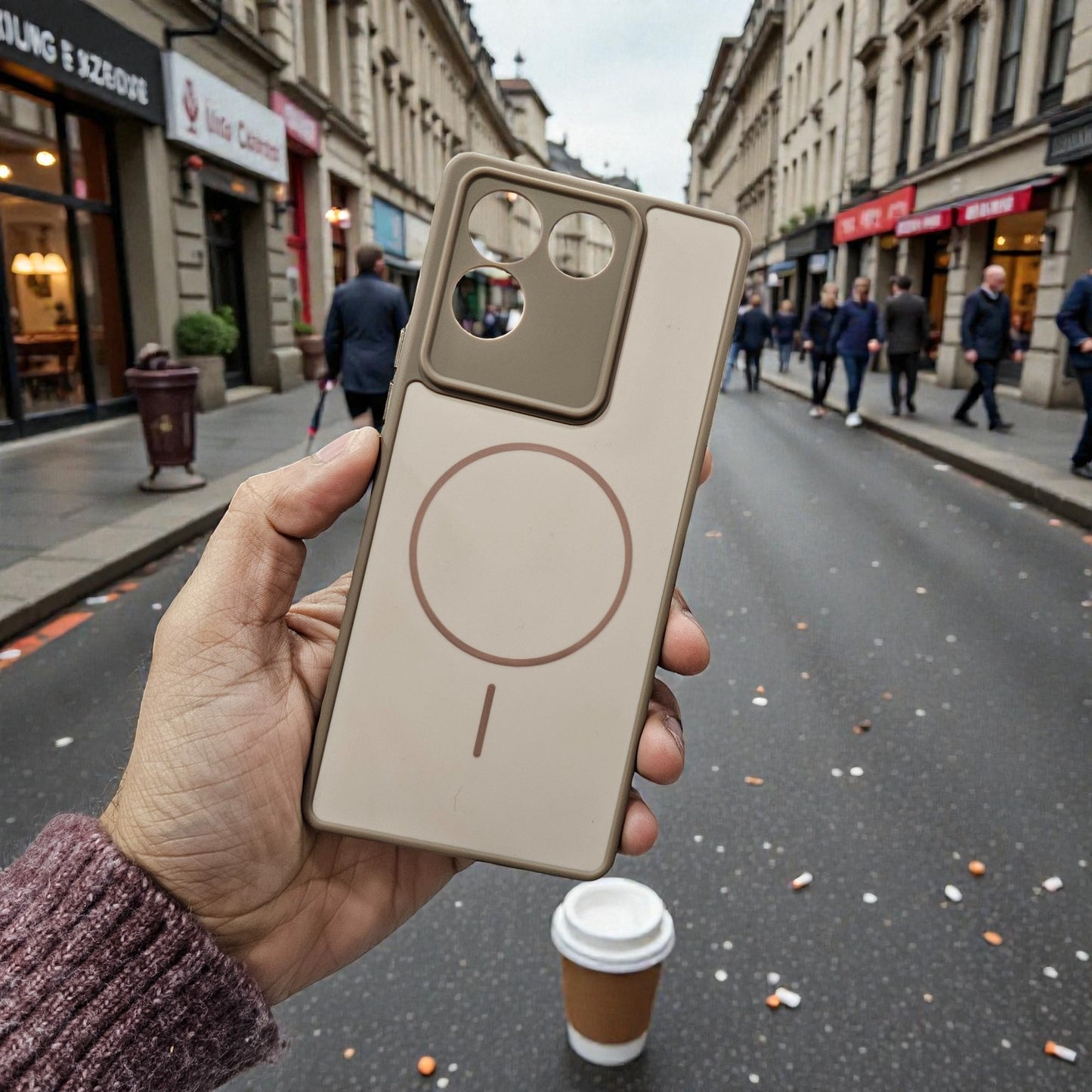 Vivo T2 Pro 5g Premium Magsafe Printed New Candy Color Back Case - Brown