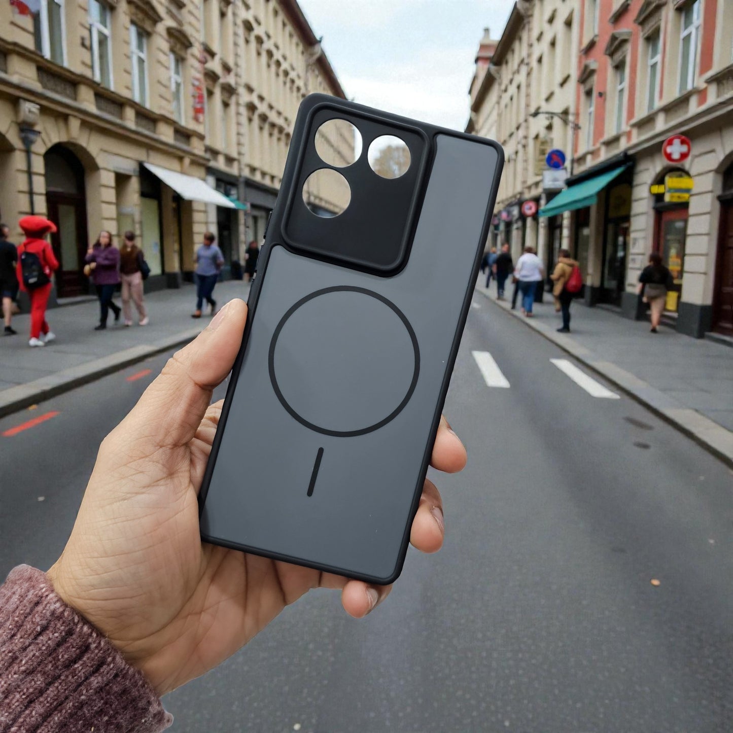 Vivo T2 Pro 5g Premium Magsafe Printed New Candy Color Back Case - Black