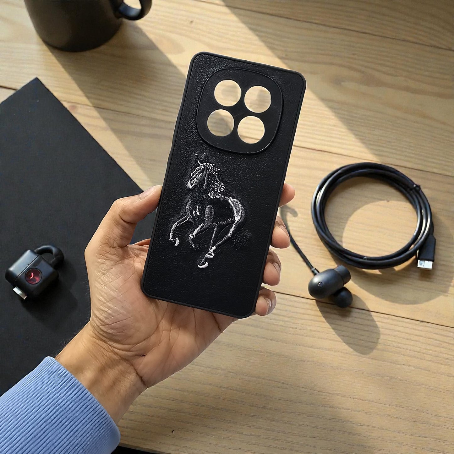 Redmi Note 15 5g Premium Polo Santa Barbara Leather Back Case Cover - Black