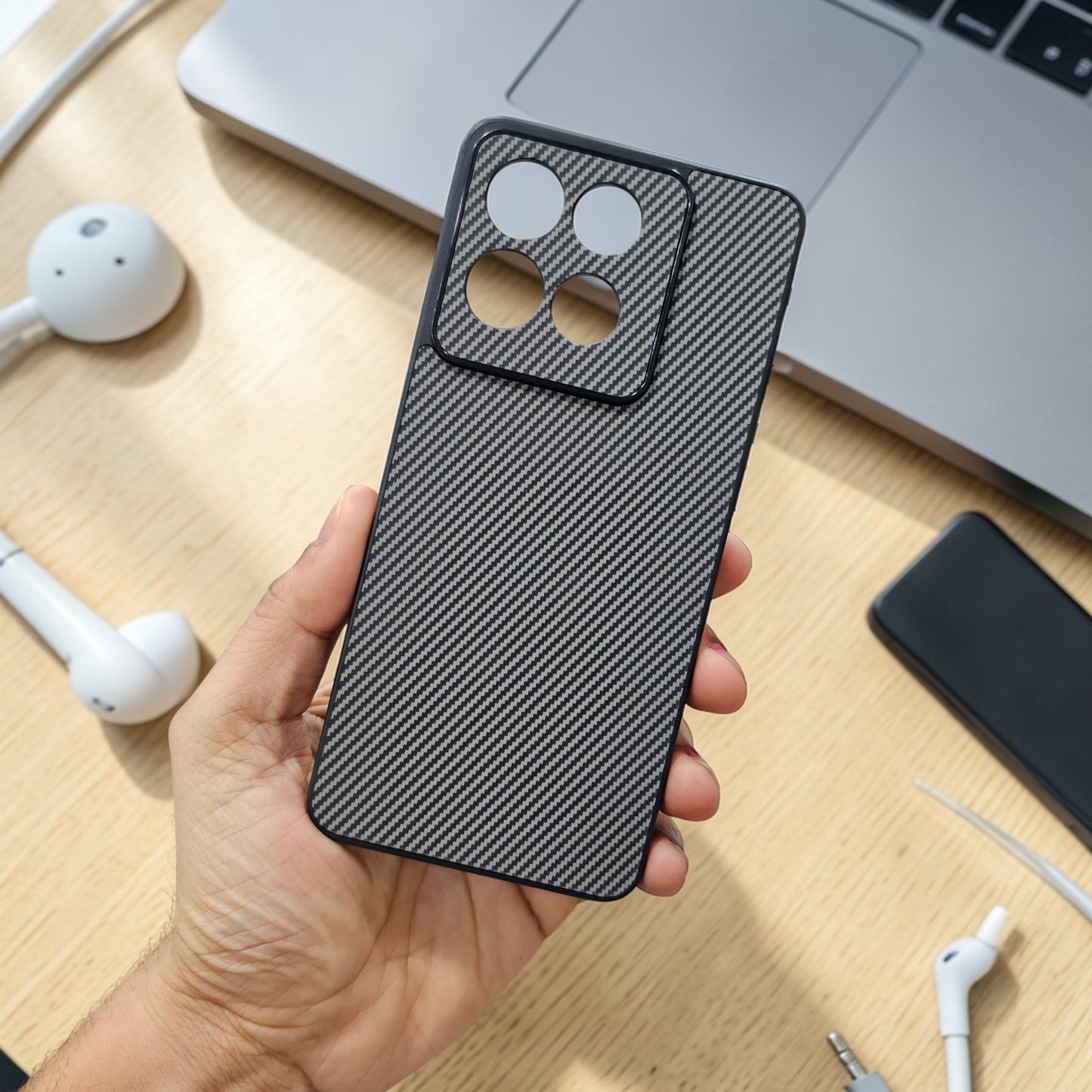Motorola Moto G86 Power 5g Premium Carbon Fiber Back Case Cover - Grey