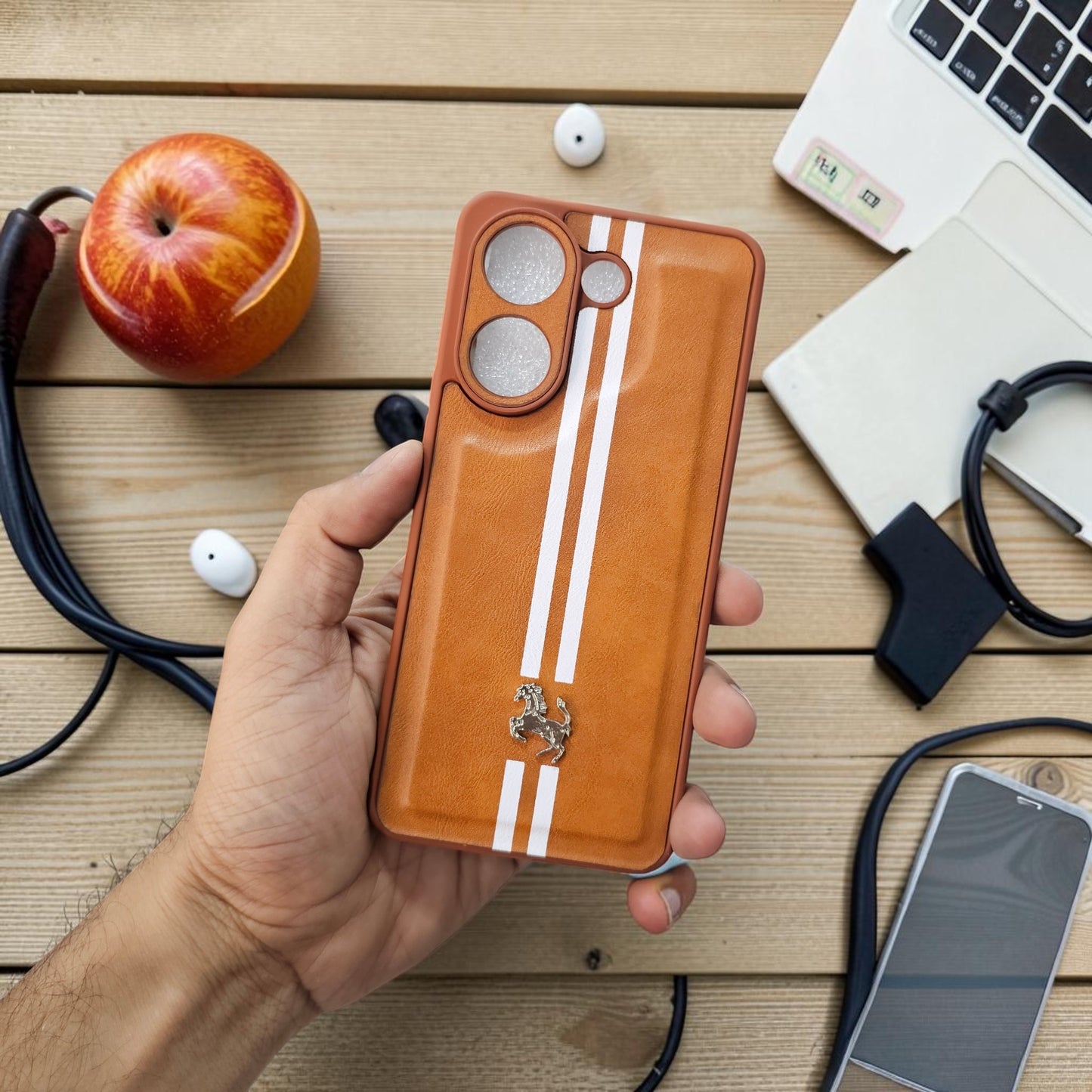 Vivo V60E 5g Premium Car Logo Leather Back Case Pouch - Pattern 1