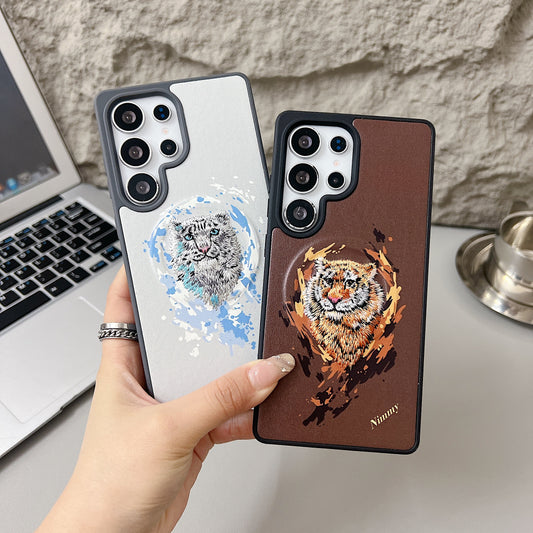 Samsung S23 Ultra 5G Premium US POLO Assn. Embroidery Leather case with Magsafe - Tiger 2