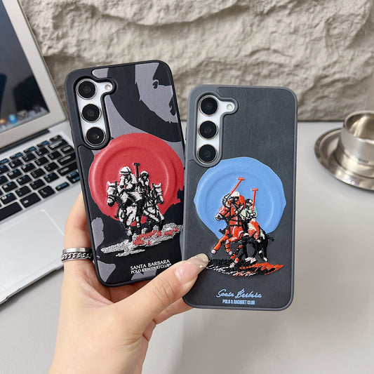 Samsung S23 5G Premium US POLO Assn. Embroidery Leather case with Magsafe - Jockey 5