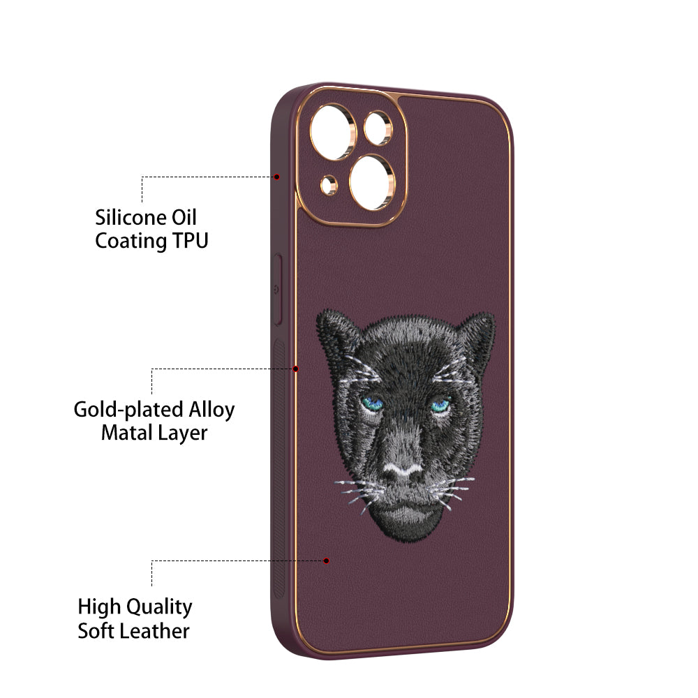 Apple iPhone 13 Premium Embroidery Leather case - Pattern 10