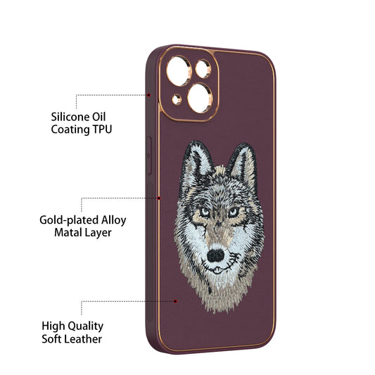 Apple iPhone 13 Premium Embroidery Leather case - Pattern 11