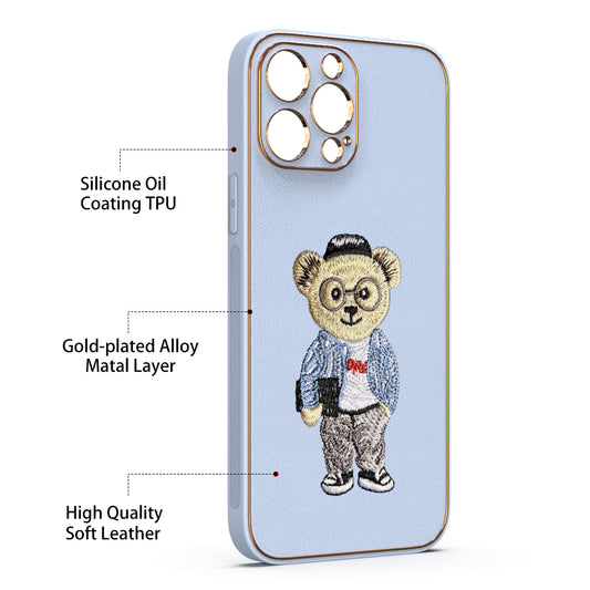 Apple iPhone 13 Pro Max Premium Embroidery Leather case - Pattern 1