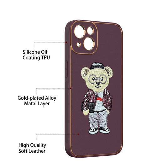 Apple iPhone 13 Premium Embroidery Leather case - Pattern 12