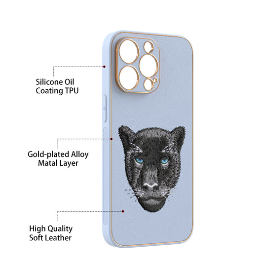 Apple iPhone 13 Pro Premium Embroidery Leather case - Pattern 1