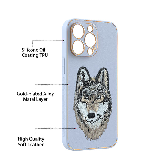 Apple iPhone 13 Pro Premium Embroidery Leather case - Pattern 3