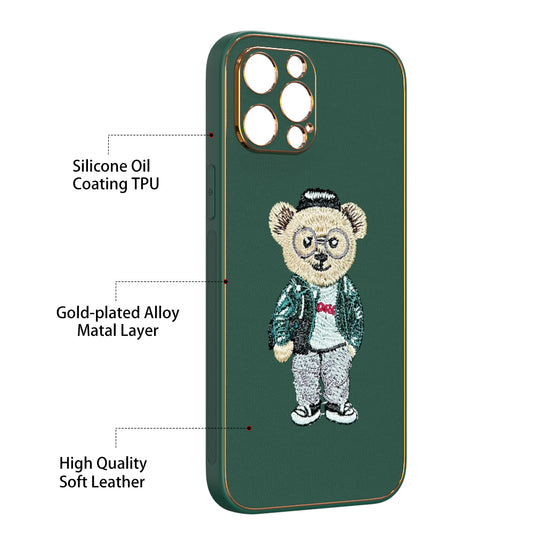 Apple iPhone 12 Pro Max Premium Embroidery Leather case - Pattern 5