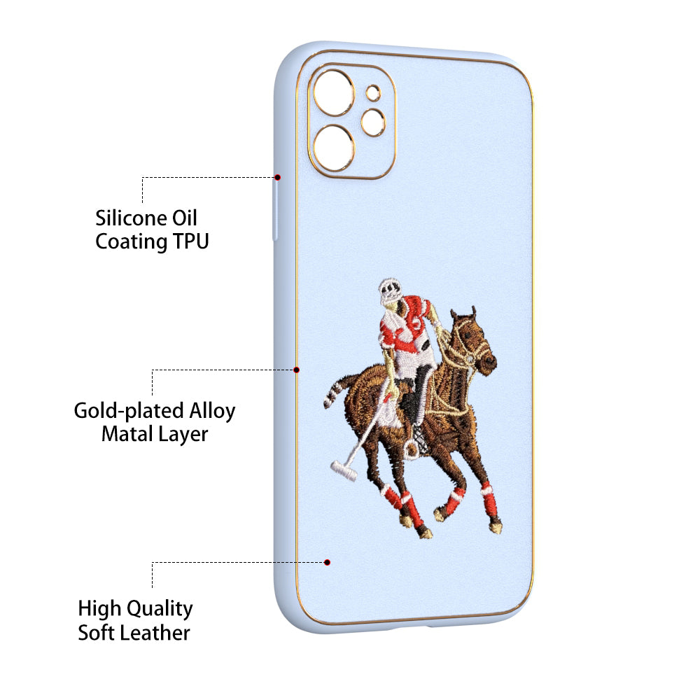 Apple iPhone 11 Premium Embroidery Leather case - Pattern 10