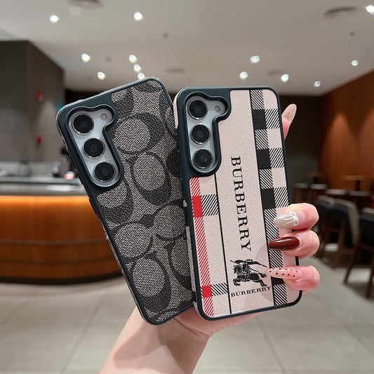 Samsung S23 5g Luxury Branded Leather Designer Case - Burberry