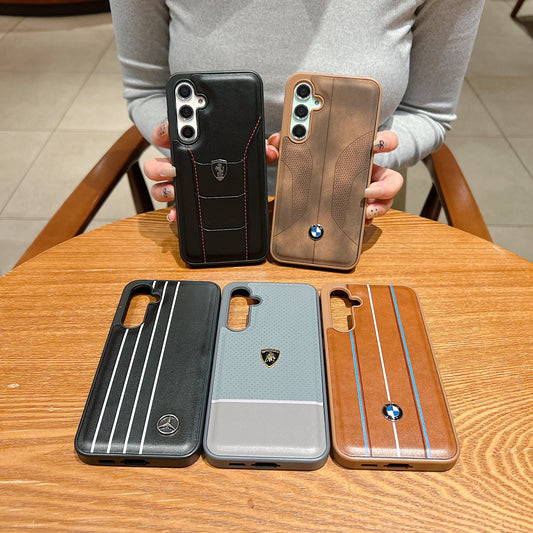 Samsung S23 FE 5g Luxury Branded Car Logo Leather Designer Case - BMW 2