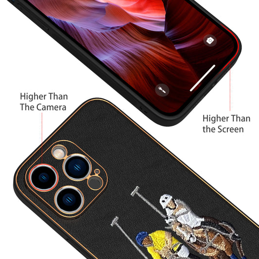 Apple iPhone 14 Pro Max Premium Embroidery Leather case - Pattern 4